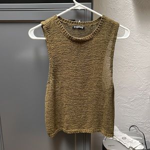 American apparel green cropped tank top